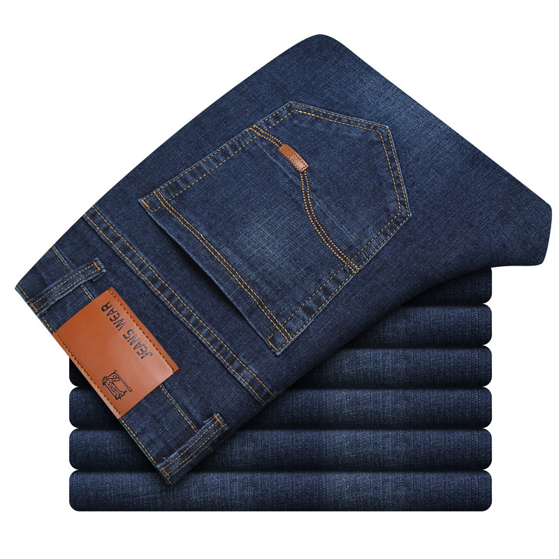 Las ventas directas de verano estiran pantalones vaqueros rectos sueltos pantalones casuales de negocios para hombres jóvenes pantalones de moda para hombres Generación de cabello