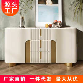 现代简约轻奢餐边柜储物柜意式客厅家用靠墙极简置物柜岩板茶水柜