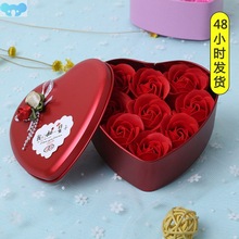 4 Colors 4/9Pcs/box Simulation Rose Soap with Gift Box Women