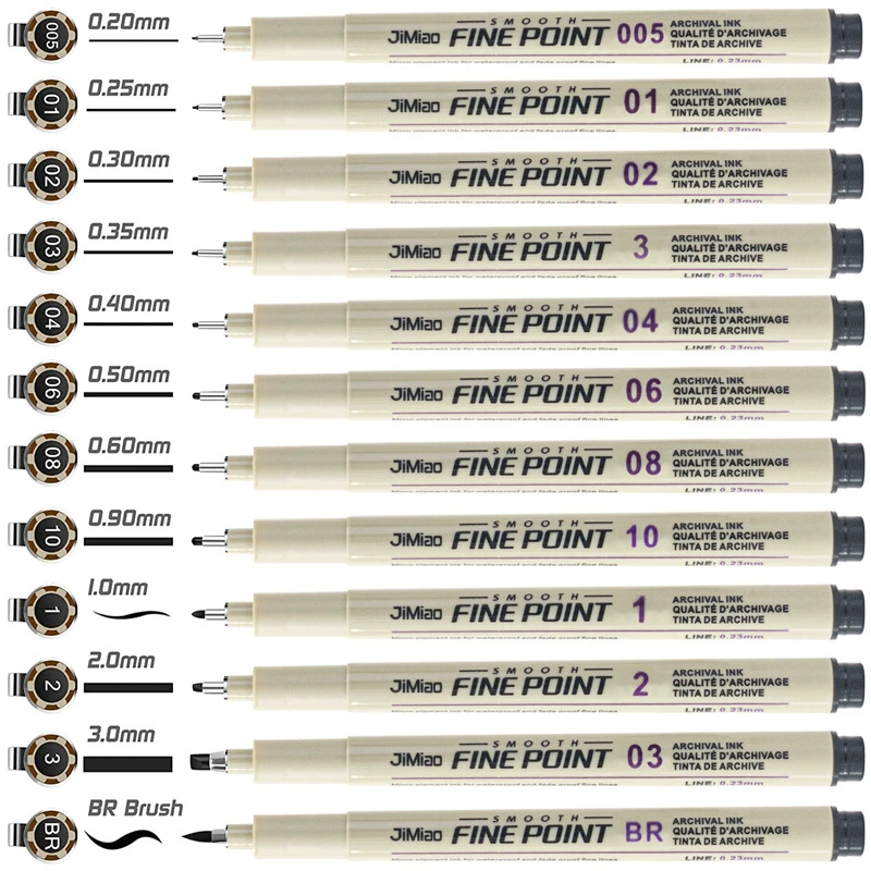 Амазонка Горячая продажа игольчатая ручка 12 линий ручка для рисования водой игольчатая ручка мультфильм эскиз ручка