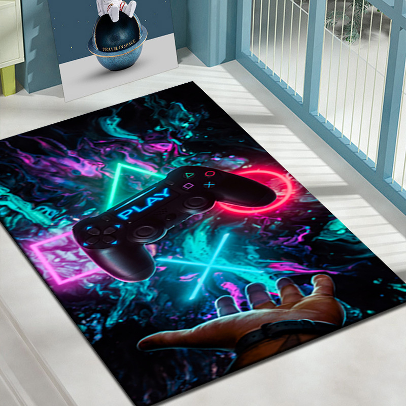 Transfronterizo de dibujos animados cyberpunk alfombra videojuego dormitorio alfombra sala de juego Sala creativa e-sports alfombra de piso