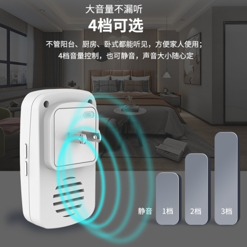 Home Wireless Doorbell AC Digital Music Ding Dong Doorbell Button No Battery Remote Control Elderly Pager