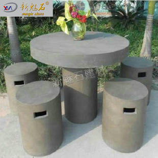 Fair-Faced Concrete Imitation Stone Table and Bench, Outdoor Round Park Table and Chair Combination, House Courtyard Leisure Table Customization