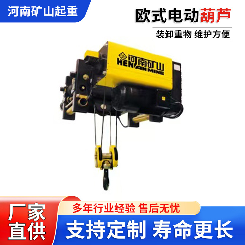 欧式钢丝绳电动葫芦3/5/10T单双梁起重机装卸设备快速低净空葫芦