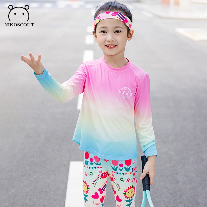 子供の秋服女の子スーツスポーツ速乾性ヨガ服ドーパミンバスケットボール屋外ランニング吸汗性トレーニング服|undefined