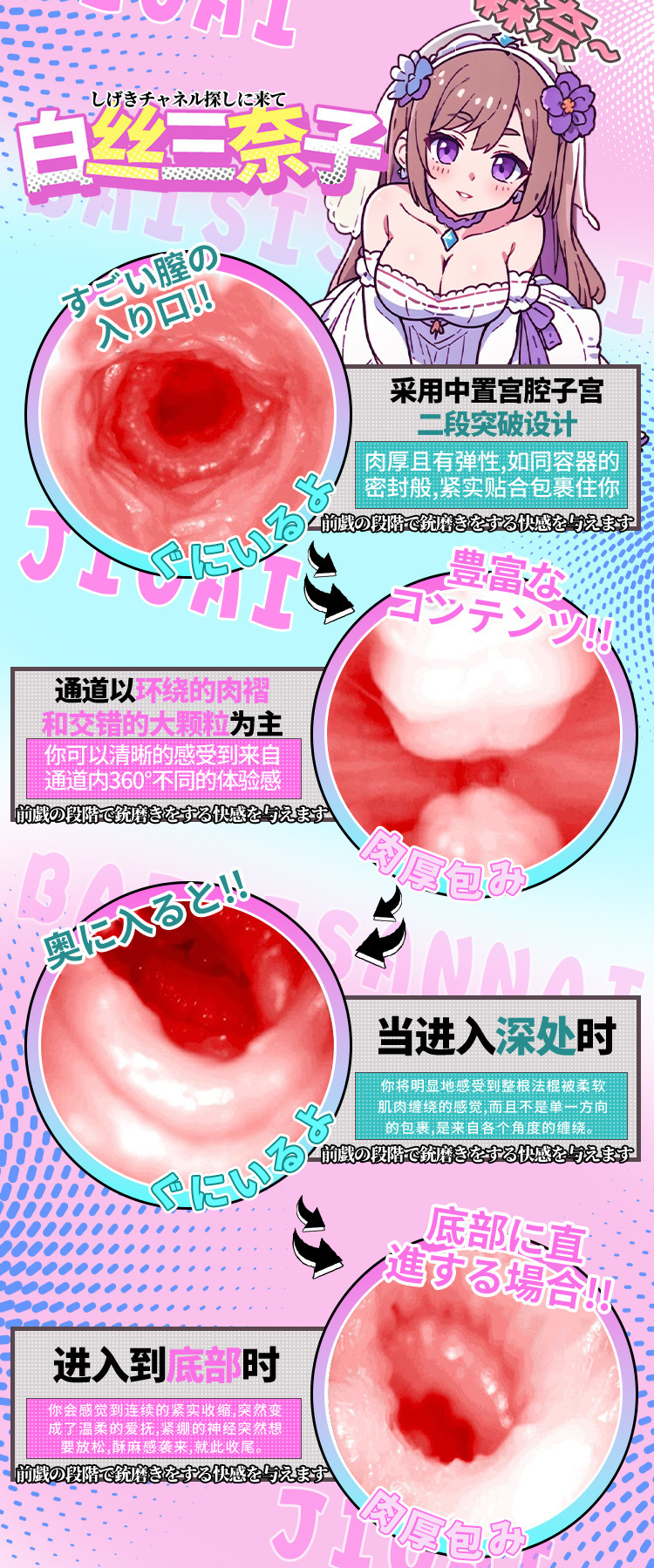 Jiuai Male Masturbation Half-Body Airplane Cup with Chest and Buttocks, Manual Silicone Stroker — detail image 4
