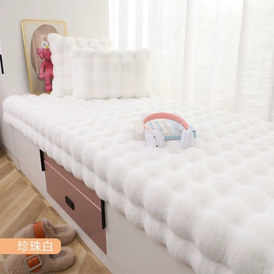 Carpet Door Mat Can Be Cut, Wabi-Sabi Style Carpet, Light Luxury Floor Mat, Silent Tatami Bay Window, Double-Sided Gray-White Carpet (Car Carpet) - white-bubble-velvet-1550g-plush-width-60cmx-length-160cm-anti-slip-and-thickened