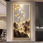 九鱼图玄关装饰画新中式高端走廊过道壁画灯画入户正对门客厅挂画