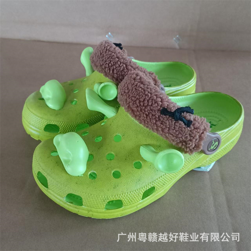 Kajia's New Shrek Collaboration Men's and Women's Couple Shoes, Parent-Child Style Clogs, Beach Shoes, Cartoon Style Wholesale