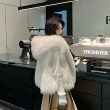 2025年海宁加厚坎肩双面毛毛大白熊进口狐狸毛时尚加厚大帽子马甲