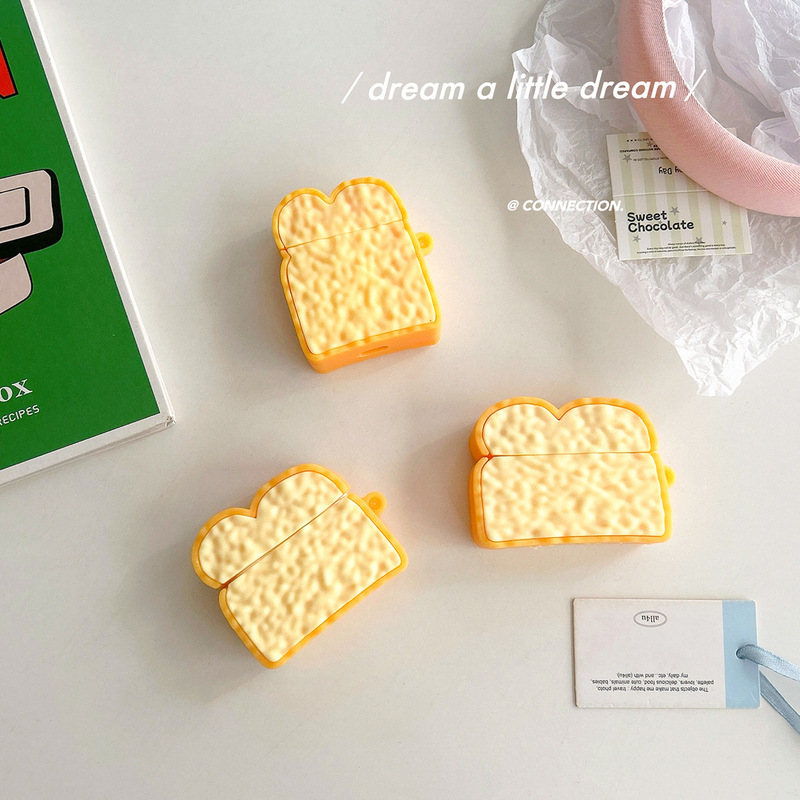 Toast Bread Suitable for AirPods 3 Protective Cover Pro2 Apple Bluetooth 1/2 Generation Huawei Headphone Case Anti-Fall
