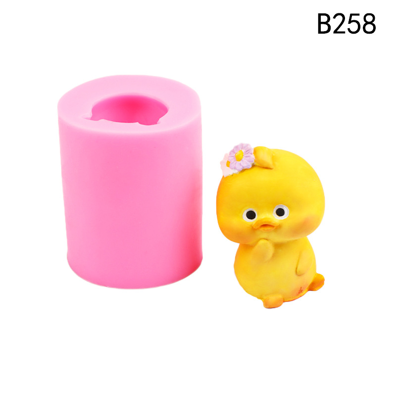 3D tridimensional pinch le pequeño pato amarillo molde de silicona pato chocolate pudding cubo de hielo cubo fondant pastel molde