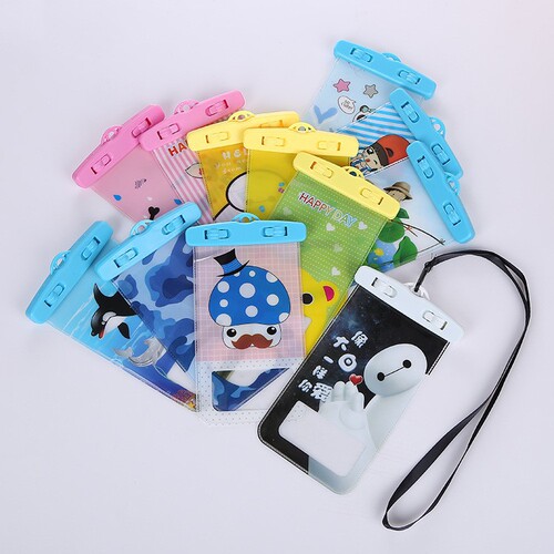 Factory direct sales cartoon mobile phone waterproof bag outdoor swimming rafting waterproof mobile phone bag cute mobile phone waterproof bag