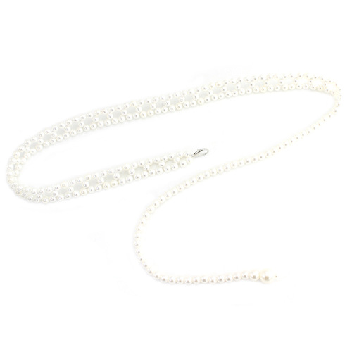 Hook Pearl Belt Women's Dress Hanfu Accessories Slim Waist Chain Elegant Elastic Elastic Waistband Three Types