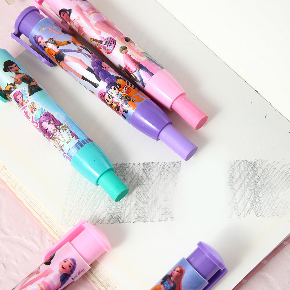 Cazadora de brujas, goma de prensa K-POP limpia sin marcas borracha de los estudiantes de primaria, artículos de papelería de aprendizaje