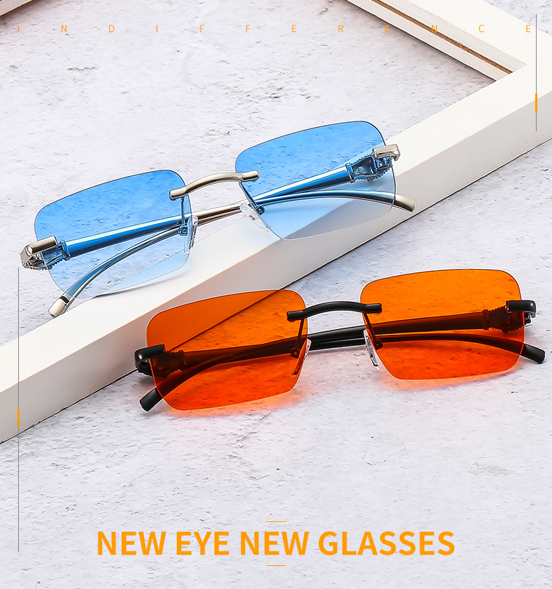 Unisex Mode Geometrisch Pc Quadrat Rahmenlos Sonnenbrille display picture 1