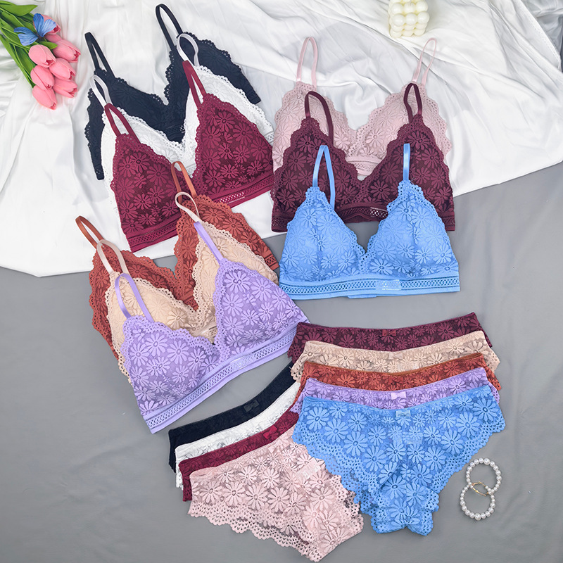 Bra de encaje envuelto en el pecho, ropa interior de mujer profunda, V-clapback bra, bra sin anillo de acero, cinturón transpirable, chaleco de pecho