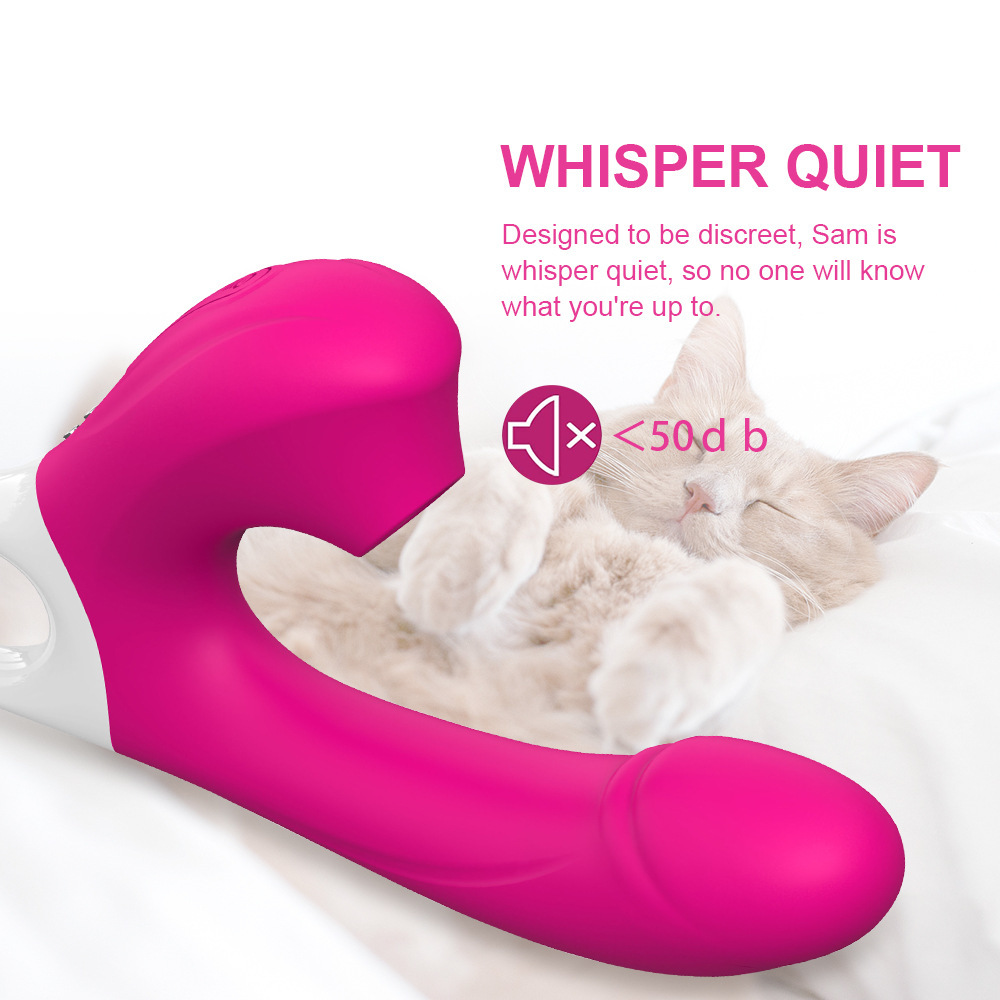 Multi Functional Sucking Vibration Massage Stick, Multi Frequency Female G-spot Stimulation Masturbator, Double Headed Simulation Penis, Sex Toy_voghion.com