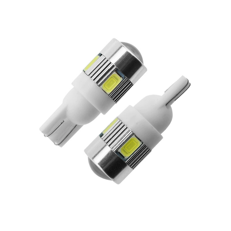 Автомобильный светодиодный широкий свет T10 5630 6smd с линзой ультра-яркий светодиодный широкий свет маленький свет универсальный