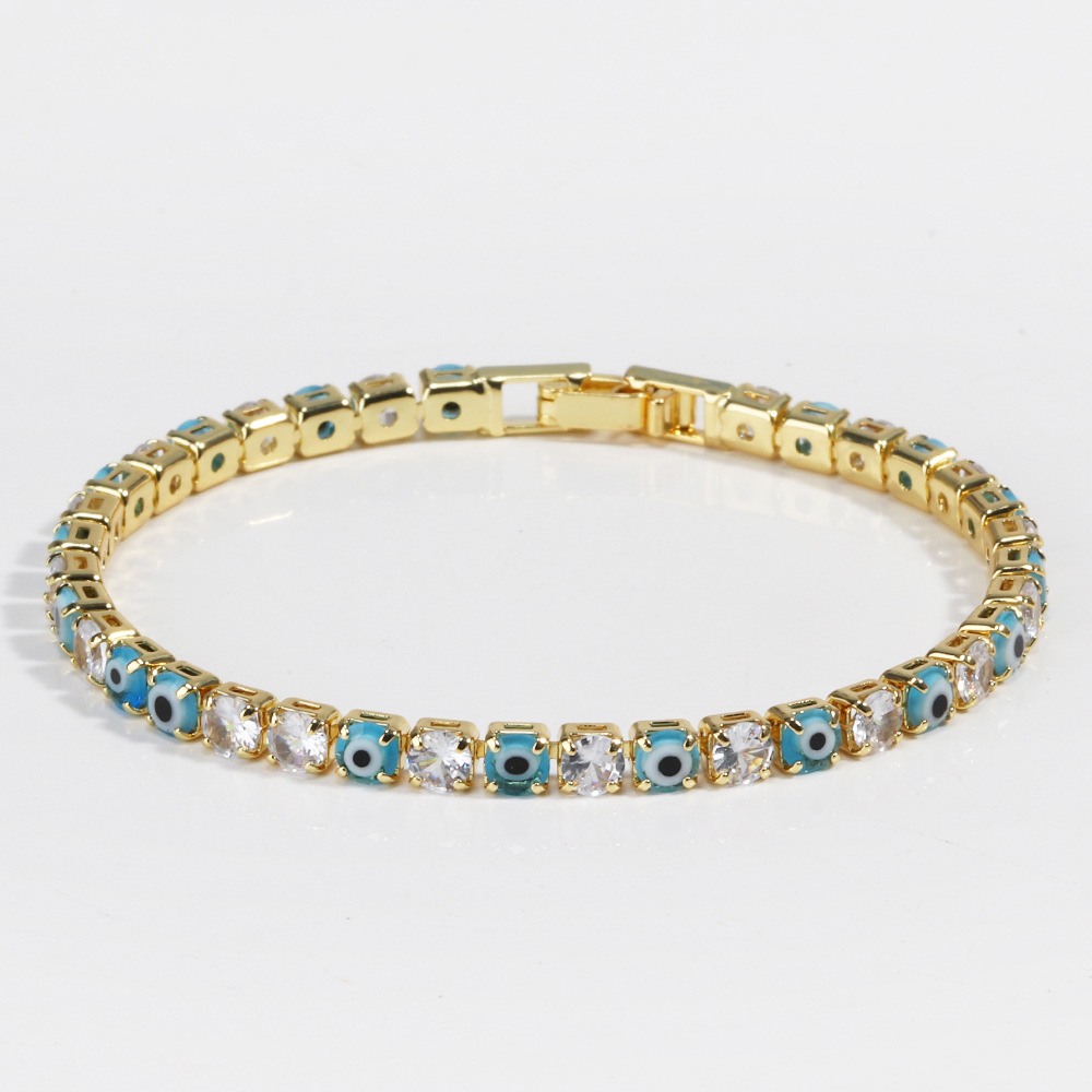 10g Weight Bracelets Classification Copper Chain Material 1 Piece Quantity Holiday, Tea Party Occasion Copper Material Devil's Eye Pattern All Seasons Season Women's Gender Retro, Classic Style Style Wholesale Jewelry Retro Classic Style Devil's Eye Copper Bracelets 7