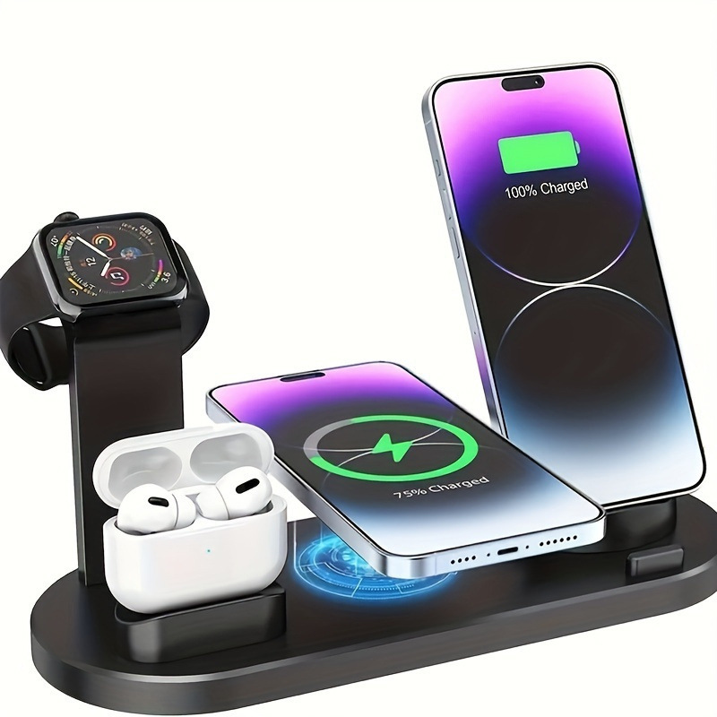 Apple 携帯電話、ヘッドフォン、時計ホルダーに適した国境を越えた人気のスリーインワン携帯電話ワイヤレス充電器、急速充電に適しています|undefined