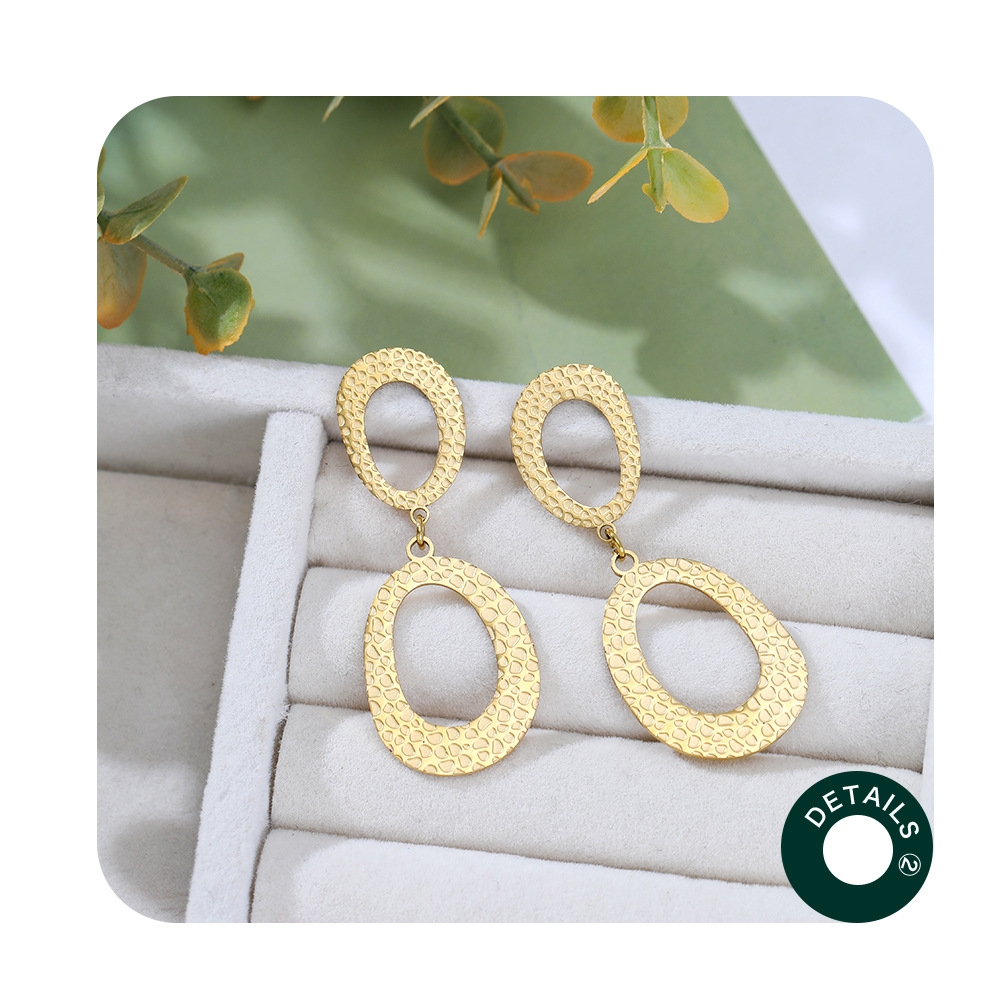 Fashion Geometric Stainless Steel Plating Drop Earrings 1 Pair