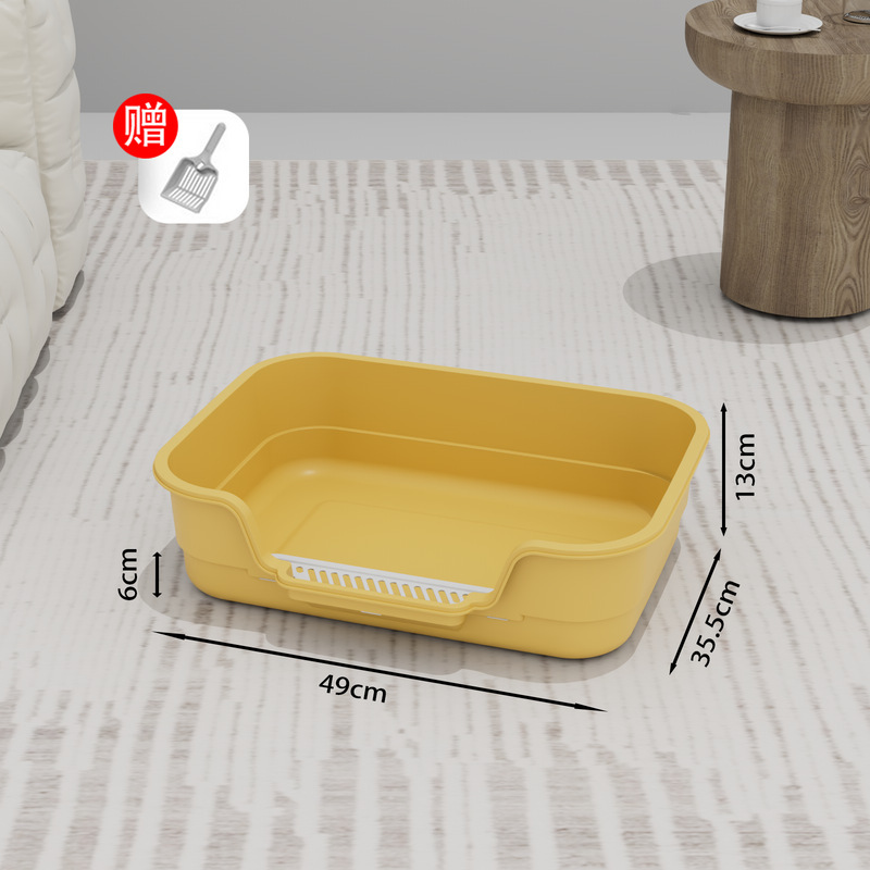 瓜洲牧猫砂盆の特大サイズの外はね防止猫トイレの開放式の巨大なボス猫のしこり|undefined