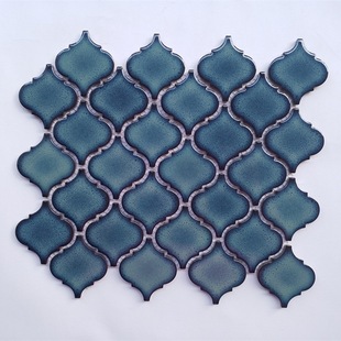 European blue green gray lantern ceramic ice cracked mosaic wall tiles restaurant hotel bar background wall bedroom puzzle