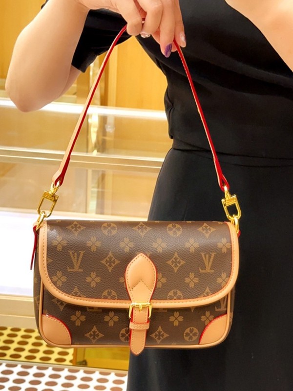 2025夏新款包包女真皮老花法棍包时尚手提包百搭单肩包斜挎包包|undefined