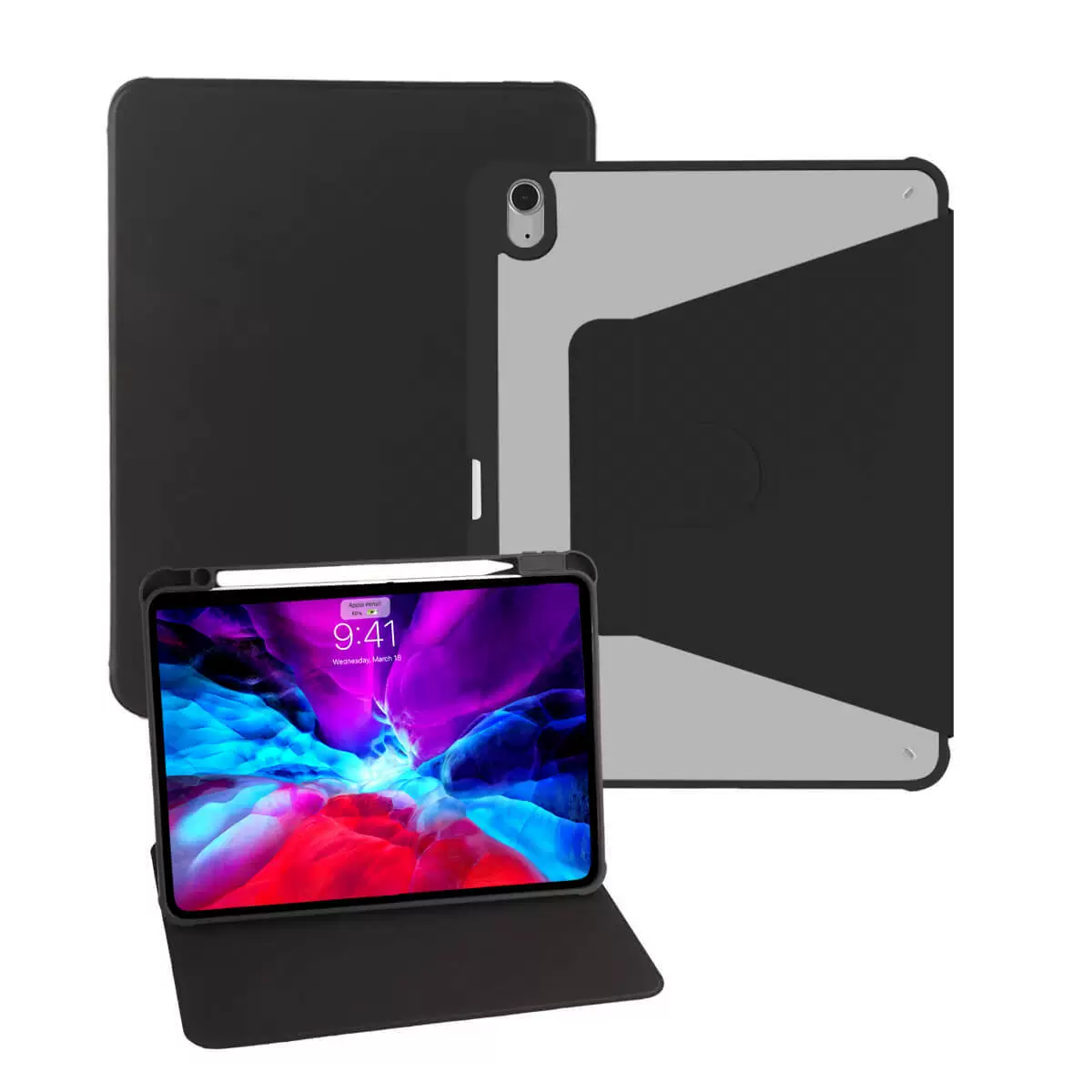 Защитный чехол для iPad 2023 PRO11 дюймов, 360° вращающийся держатель, совместимый с 9-й, 10-й, 11-й поколение, 12.9/7/8/4 мини 6