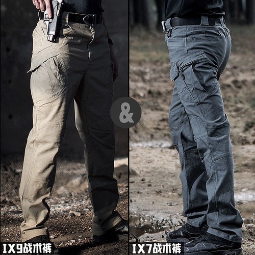 Angken Spring and Autumn IX7 tactical pants men's slim stretch 9 military fan training pants outdoor overalls trousers straight combat pants