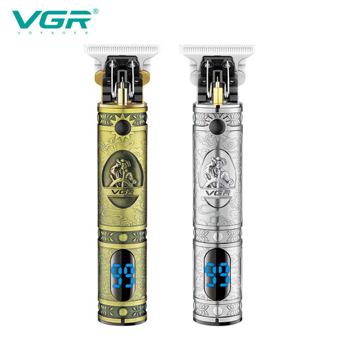 VGR228 oil head electric clipper digital display electric hair clipper gold and silver cross-border engraving hair salon T0 electric clipper
