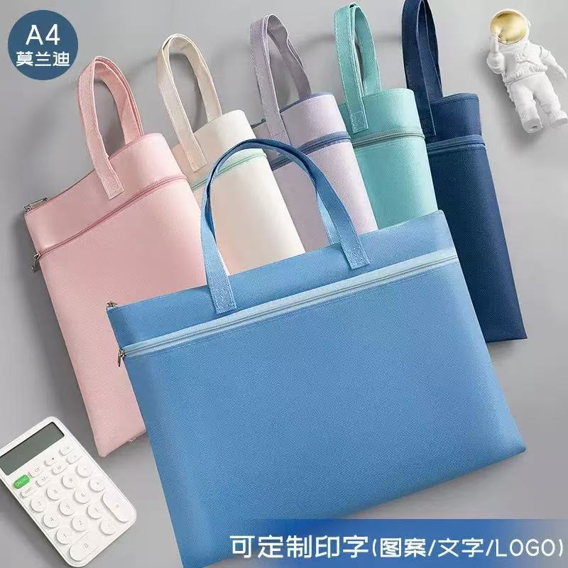 a4 double-layer file handbag oxford cloth waterproof large capacity zipper student test paper tuition bag material storage bag