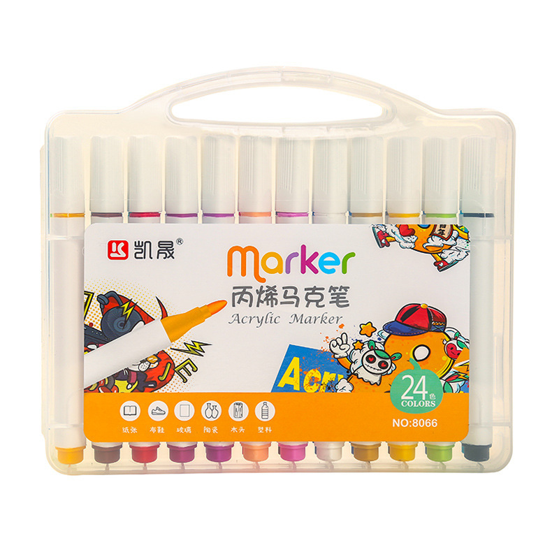 36 color acrílico marcador DIY pintura a base de agua color pluma niños graffiti marca pintura acrílico pluma al por mayor