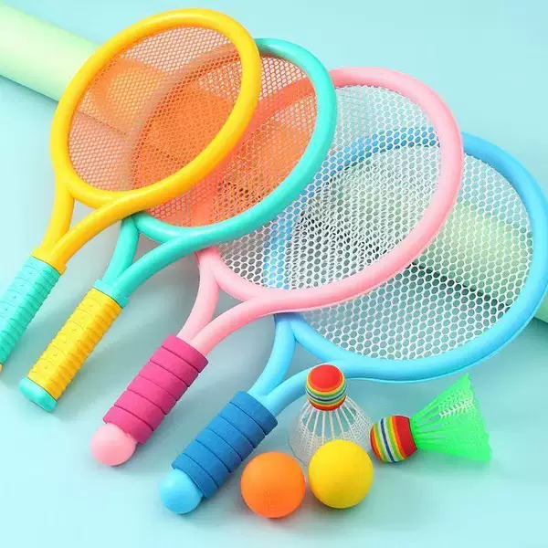 Sports Toys Children's Badminton Racket Set Double Tennis Racket Parent-Child Interactive Indoor and Outdoor Sports Toys Gifts