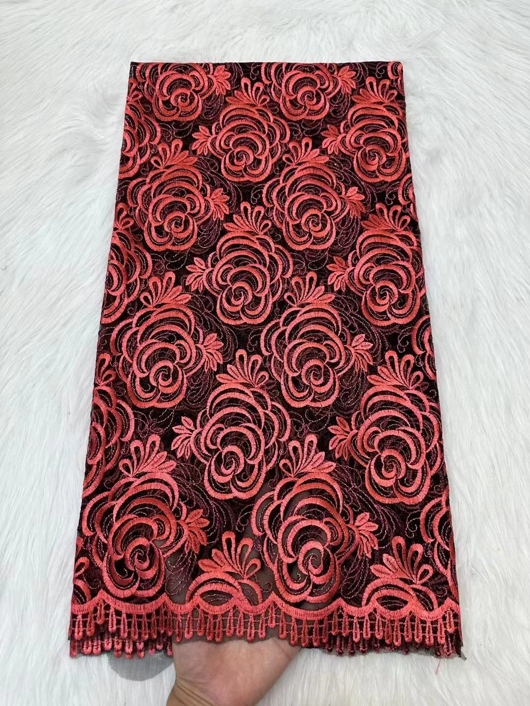Two -color golden line gauze embroidery fabric Mom installed Quality Mesh LACE FACE FACE