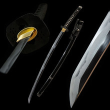 高档手工玄铁半太刀日本刀覆土烧刃长刀武士道居合刀katana未开刃