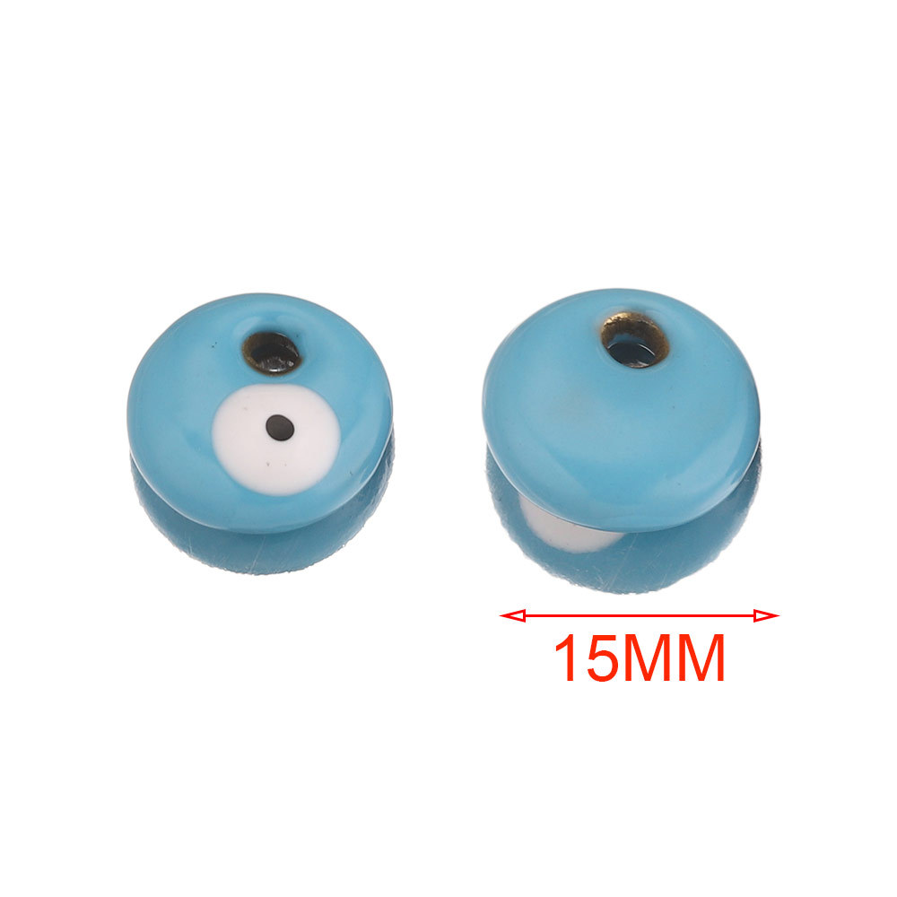 Cuentas cuadradas de acero inoxidable de ojo del diablo europeo y americano cuentas de esmalte de doble cara gota de aceite ojo cuentas espaciadoras cuentas sueltas joyas de bricolaje