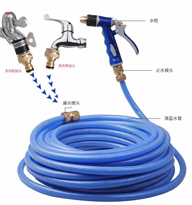 厂家直销金属海蓝水枪 新款全铜蓝色高压水枪园林喷枪高压水枪