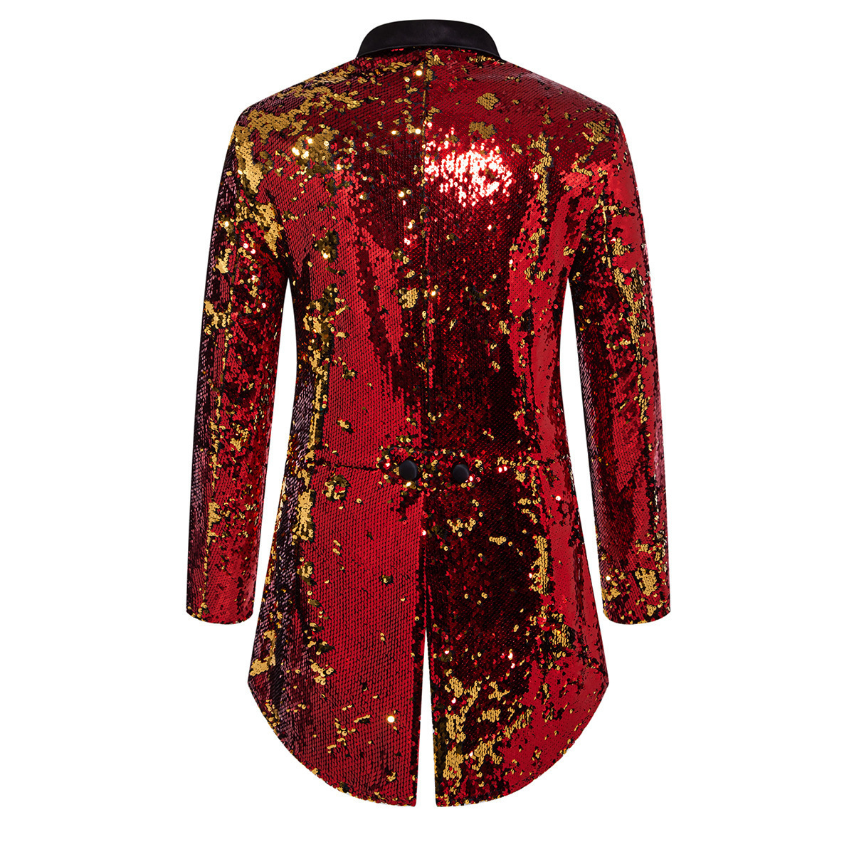 Men's Sequin Tuxedo Blazer Slim Fit Rhinestone Tailcoat For Stage_voghion.com