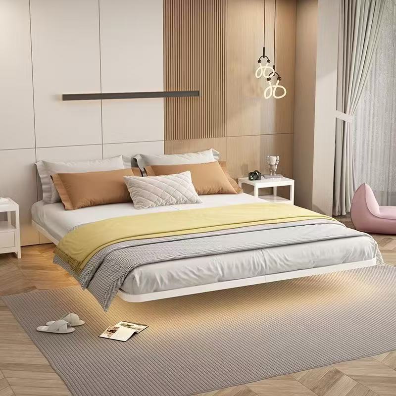 White ribbed frame + 10cm coconut palm mattress