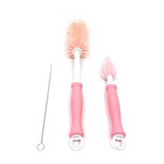 Amazon product selection water cup cleaning brush 360 degree rotating baby nipple brush solid silicone bottle brush set