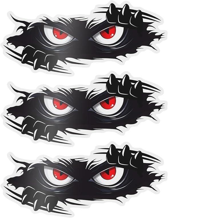 3Pcs Peek-A-Boo Monster Angry Eyes Car Decals, Stickers Peeking Cat Car Stickers Decorative Creative Stickers