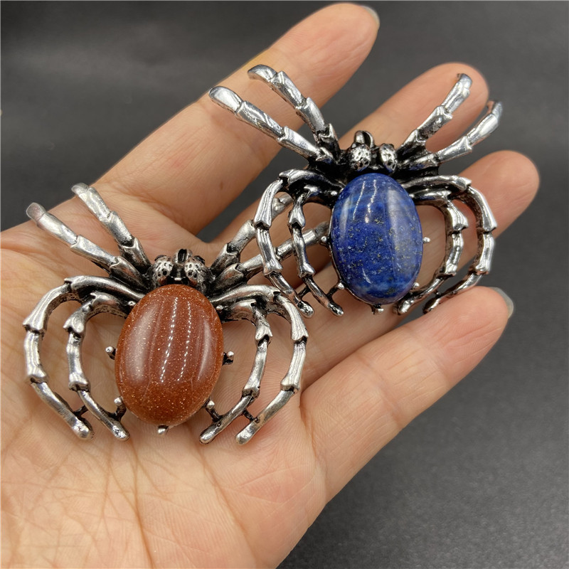 Gem Inlaid Spider Multicolor Pendant Brooch Dual-purpose Necklace Brooch Diy Accessories display picture 18