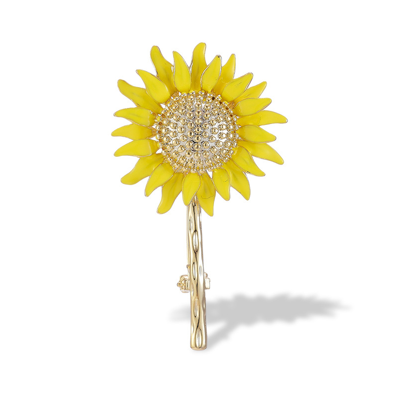 Sunflower Brooch, a Light Luxury Fashion Accessory That Won Top Honors, Sunflower Pin, Plant Enamel Brooch Wholesale