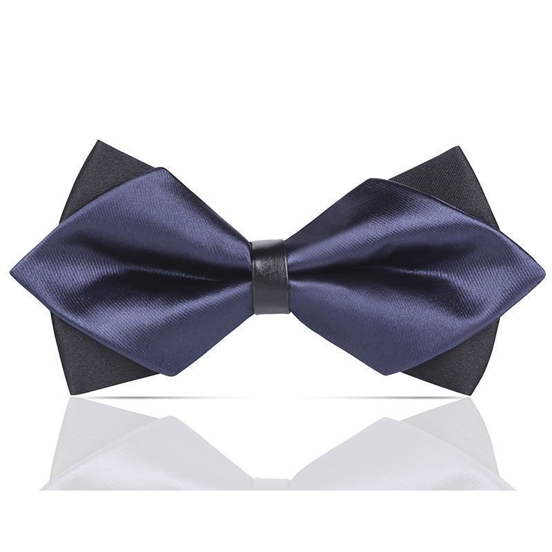 삼각형 회색 광택 나비 넥타이♢