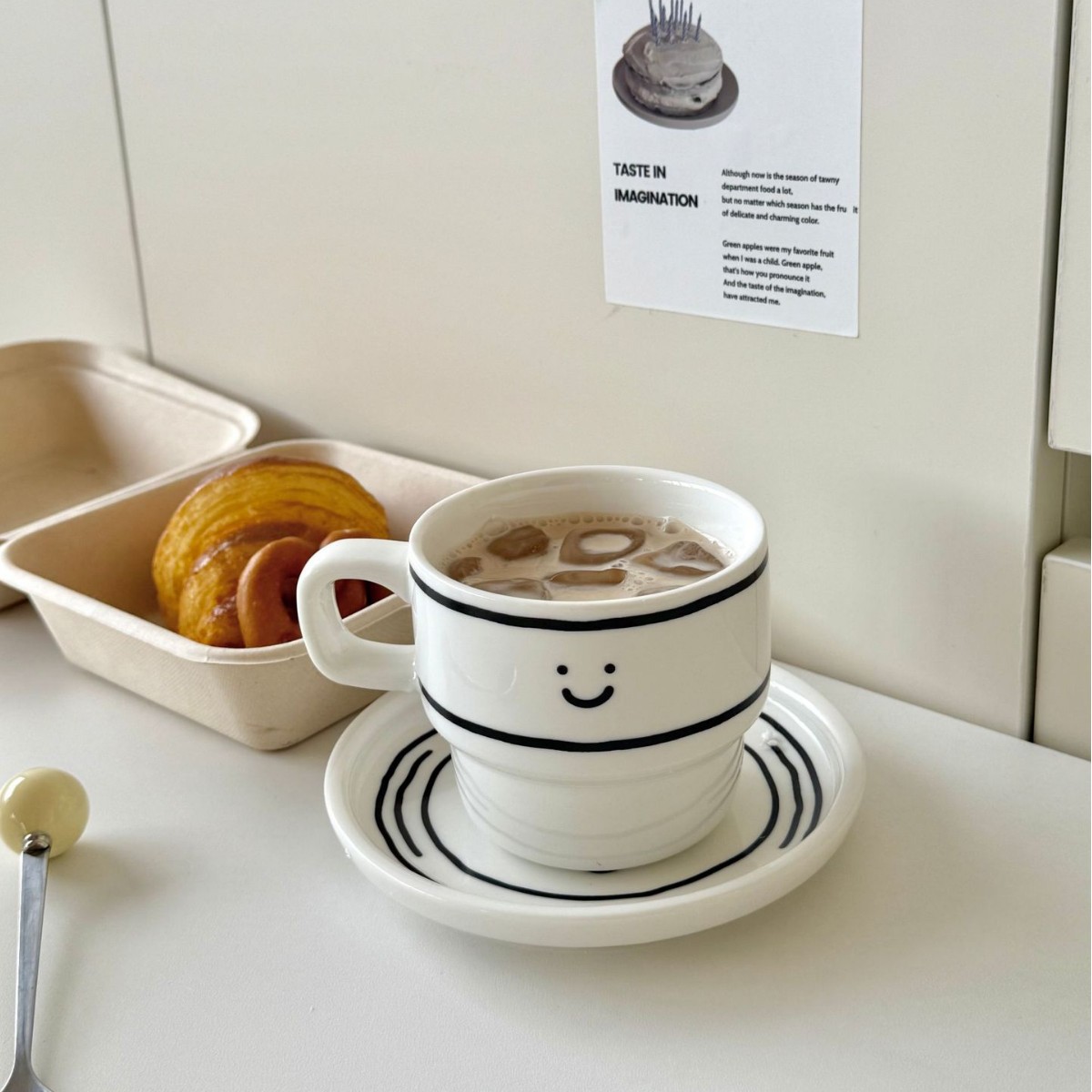 낙서 스마일 커피잔 세트