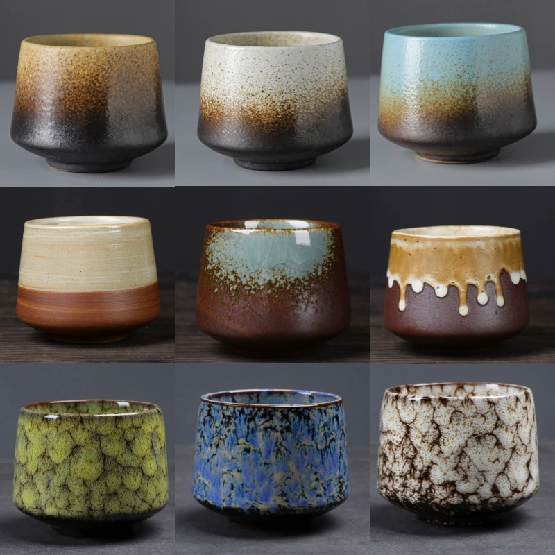 Трансграничная керамическая чашка для смены печи Чашка для керамогранита винтажная Мастер-чашка Японская чайная чашка Личная чашка концентрированная кофейная чашка Одиночная чашка