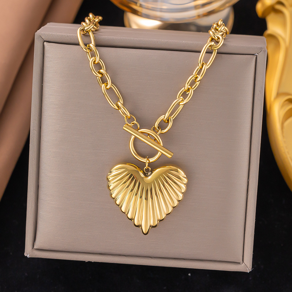 【XLH1099】OT버클 러브 목걸이 골드