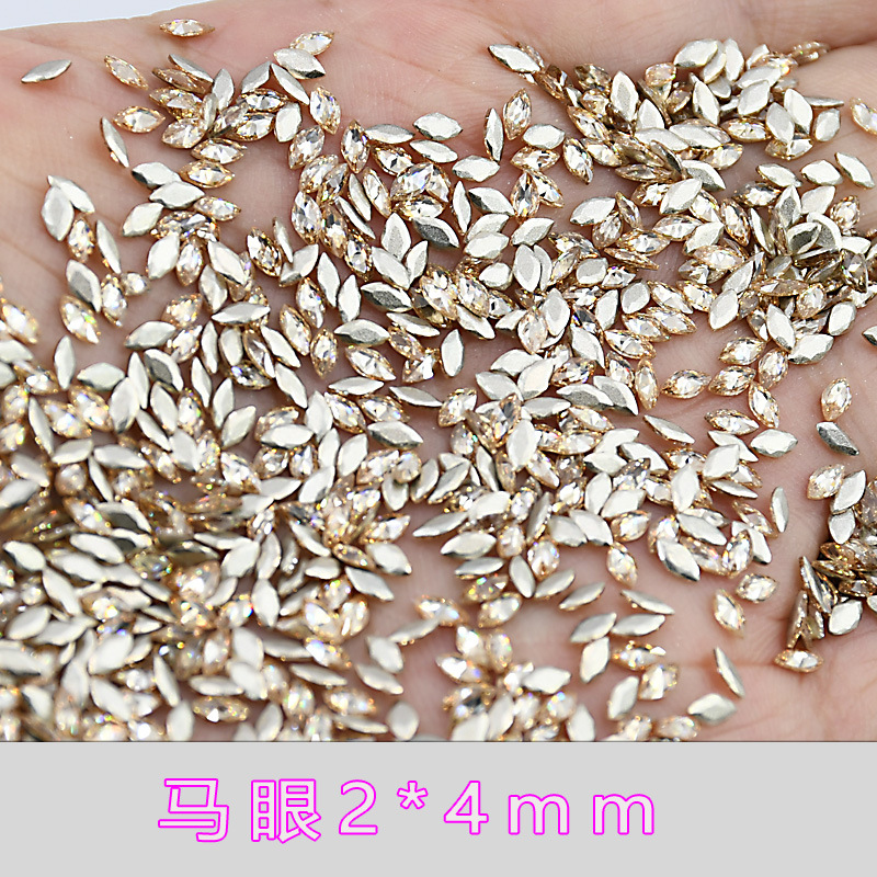 5A 샴페인 지르콘 말 눈 2*4mm--16*
